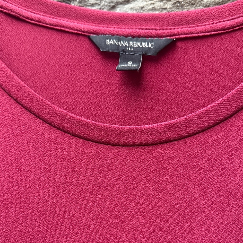 Banana Republic Asymmetrical Dress in Rich Burgundy - Picture 3 of 4